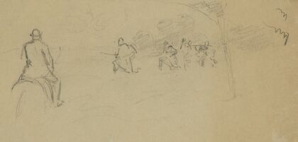 A horseman and four rifleman