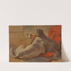 A Hound and a Bearded Collie seated on a Hunting Coat by John Frederick Herring Snr.