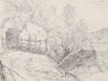 A House near a Grotto and a Roadside Chapel at Lake Nemi, with a View of Genzano from the North