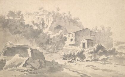 A House on a Hillside in a Southern Landscape