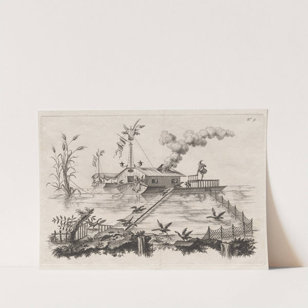 A House on Water, and a New Way to Summon Geese by the Beat of a Drum (1769) by Filippo Morghen