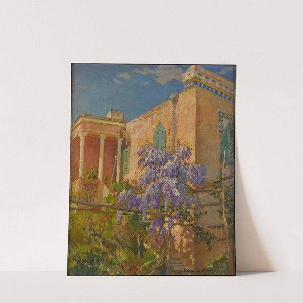 A House with Flowering Trees along the Amalfi Coast of Italy (circa 1928) by Constantin Westchiloff