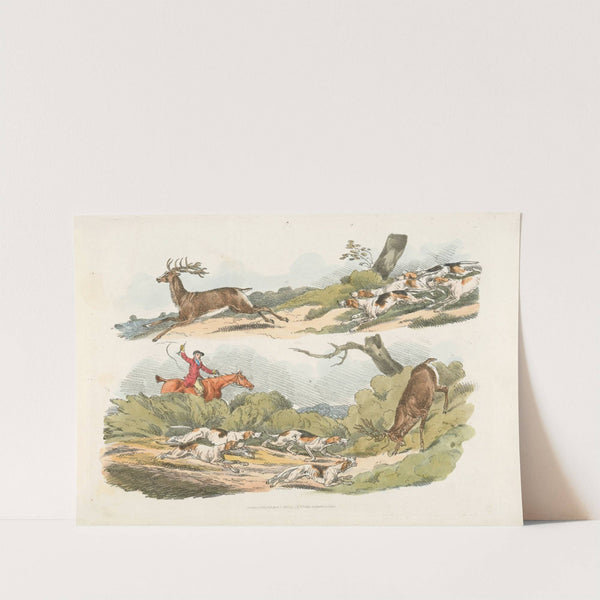 A hunter with dogs chasing a stag (1817-1818) by Henry Thomas Alken