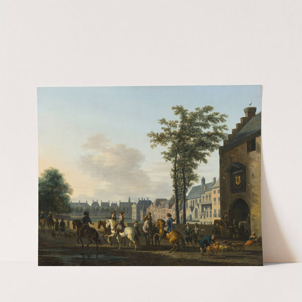 A Hunting Party near the Hofvijver in The Hague, seen from the Plaats (c. 1690) by Gerrit Adriaensz. Berckheyde