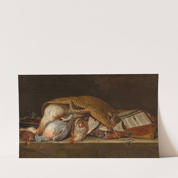 A hunting still life with fowl in a wicker basket (1738) by Pieter Andreas Rysbraeck II