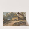 A hut by a river with a cow, Bengal by George Chinnery