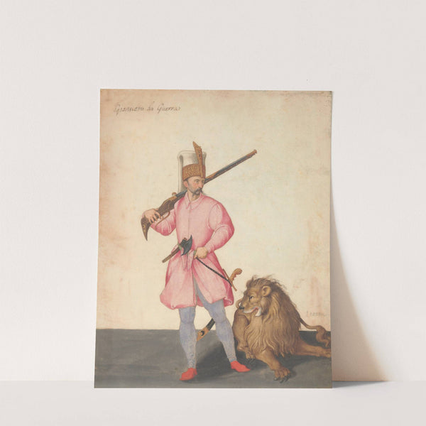 A Janissary 'of War' with a Lion by Jacopo Ligozzi