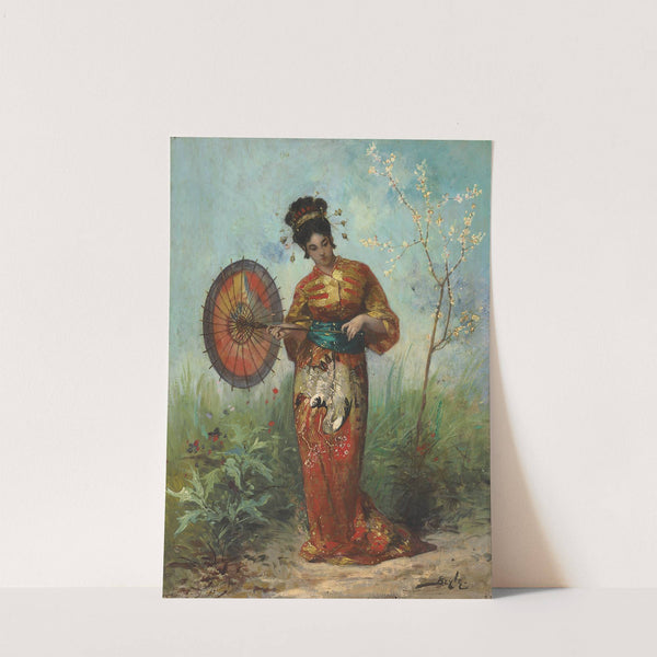 A Japanese Woman with a Parasol by Pierre-Marie Beyle