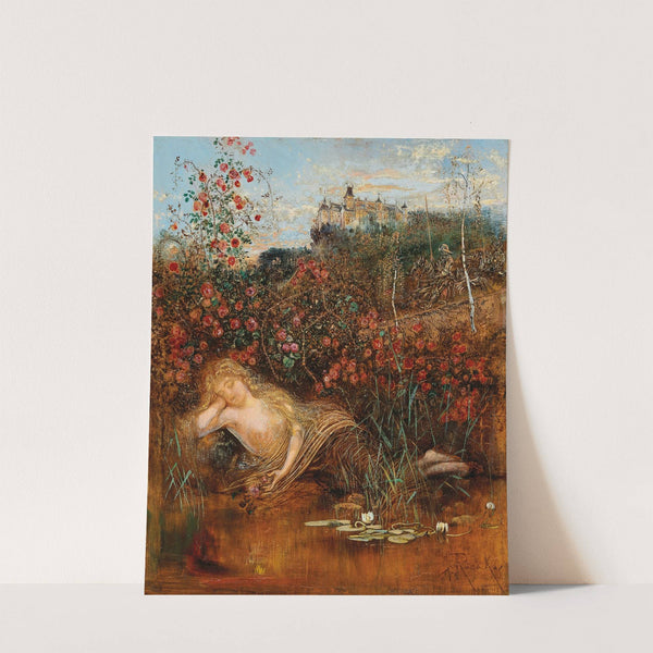 A Kamptal Nymph under a Rose Hedge by Anton Romako