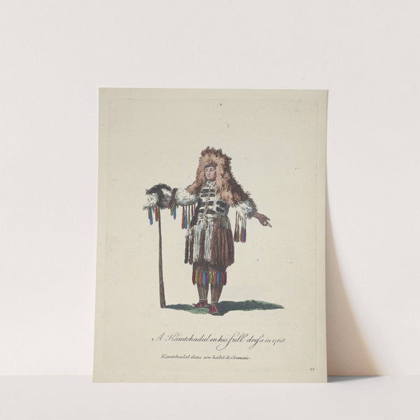 A Kamtchadal in his full dress in 1768. Kamtchadal dans son habit de cêremonie. (1757-1772) by Charles Grignion