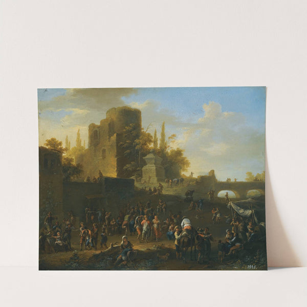 A Kermesse With Villagers By Ruins by Franz de Paula Ferg