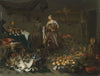 A kitchen interior with a maid and a servant conversing (1650)