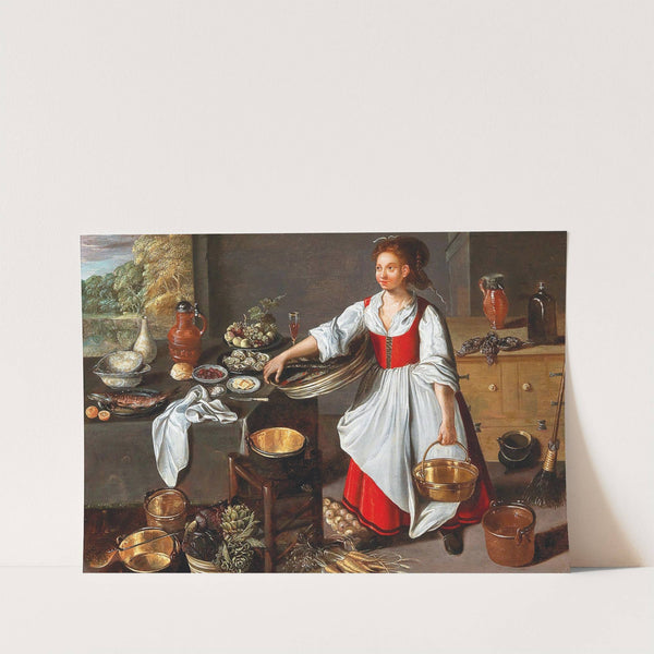 A Kitchen Interior With A Servant by Antwerp School