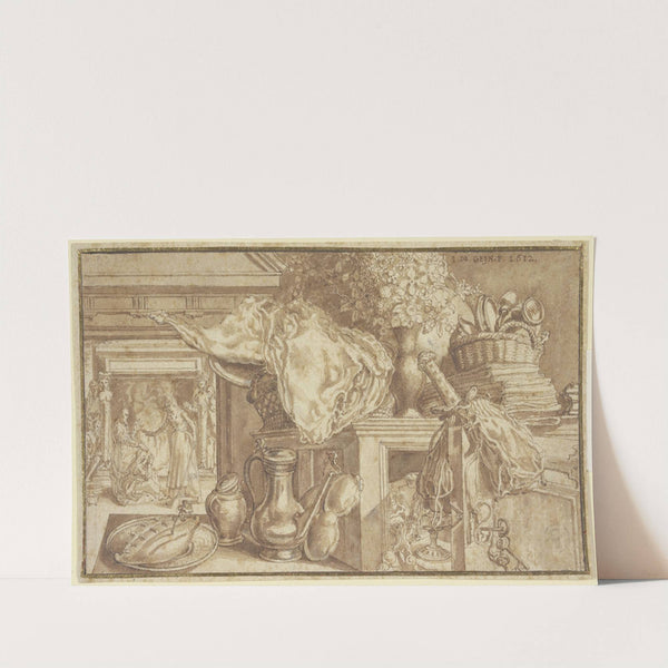 A kitchen still life by Jacob de Gheyn II