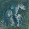 A kneeling figure