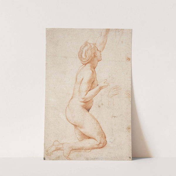 A Kneeling Nude Woman with her Left Arm Raised by Raphael