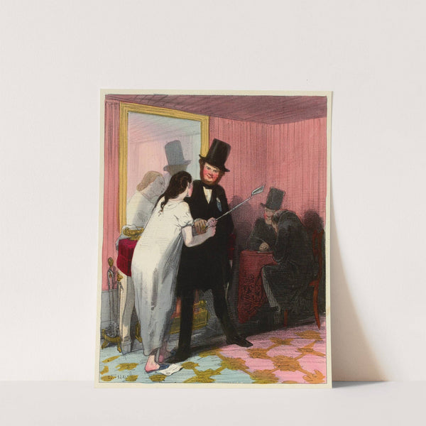 A la requête du sieur Vautour et caetera, en vertu et caetera nous Loyal et caetera, premièrement dans une pièce éclai by Paul Gavarni