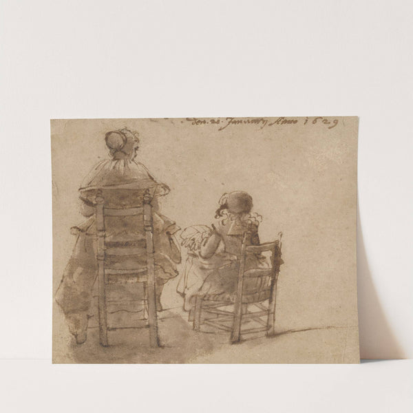 A Lady and a Child Making Lace by Gerard ter Borch