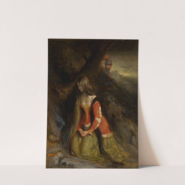 A lady and her knight errant, possibly a scene from Ivanhoe by Robert Scott Lauder