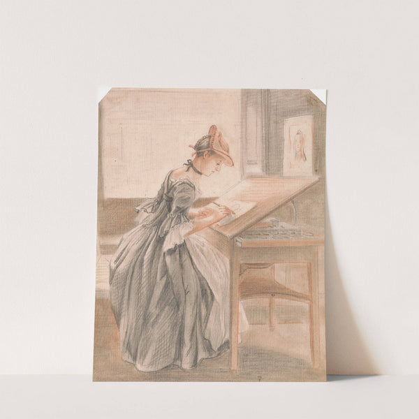 A Lady Copying at a Drawing Table by Paul Sandby