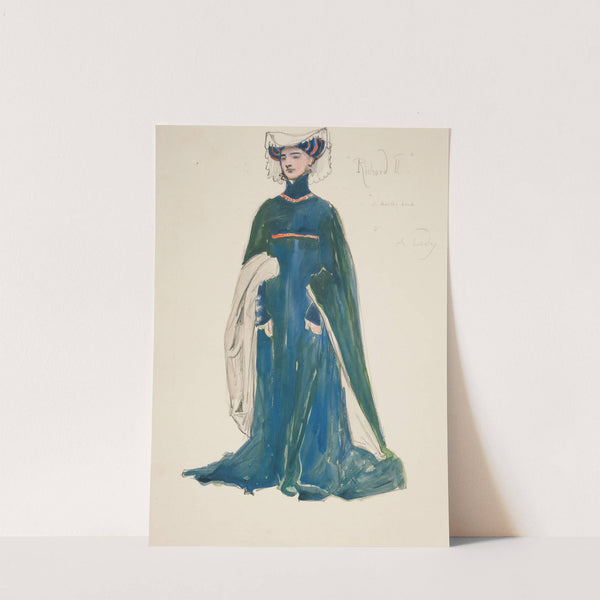 A Lady, costume sketch for Henry Irving’s Planned Production of King Richard II by Edwin Austin Abbey