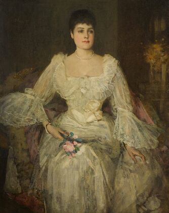 A lady in white (A portrait of Lady Lyle) — size preview