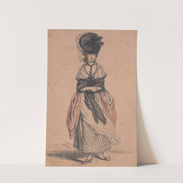 A Lady of Fashion with Black Shawl and Red Shoes by John Collet