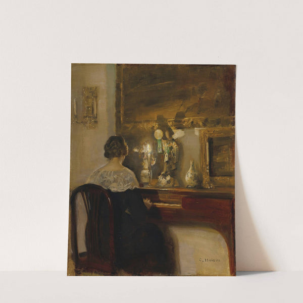 A Lady Playing the Piano by Carl Holsøe