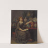 A Lady Seated Admiring A Vase by Jean-Louis Hamon