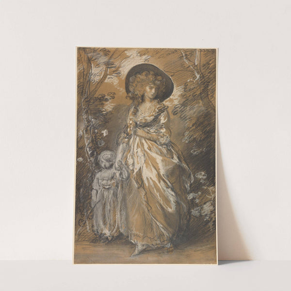 A Lady Walking in a Garden with a Child by Thomas Gainsborough