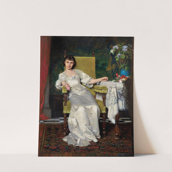 A lady with rose by Władysław Czachórski