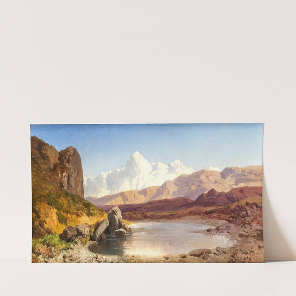 A Lake in the Alps, in the Background the Monte Rosa Chain in Switzerland by Albert Zimmermann