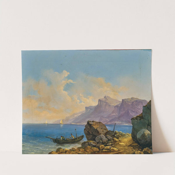 A Lake Landscape with a Boat by Markus Pernhart