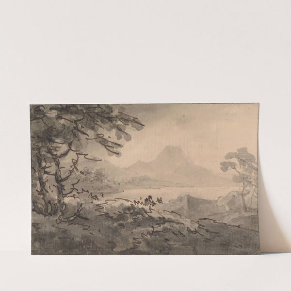 A Lake with Mountains Rising Beyond by William Gilpin