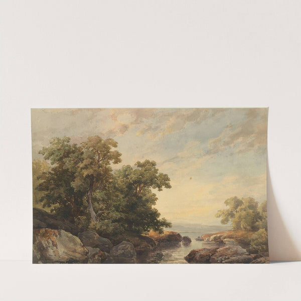 A lakeshore in the evening by Ludwig Hans Fischer