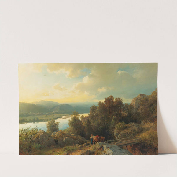 A Lakeside Landscape (1861) by Hans Gude