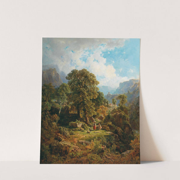 A landscape in the Fassa Valley, South Tyrol by Gottfried Seelos