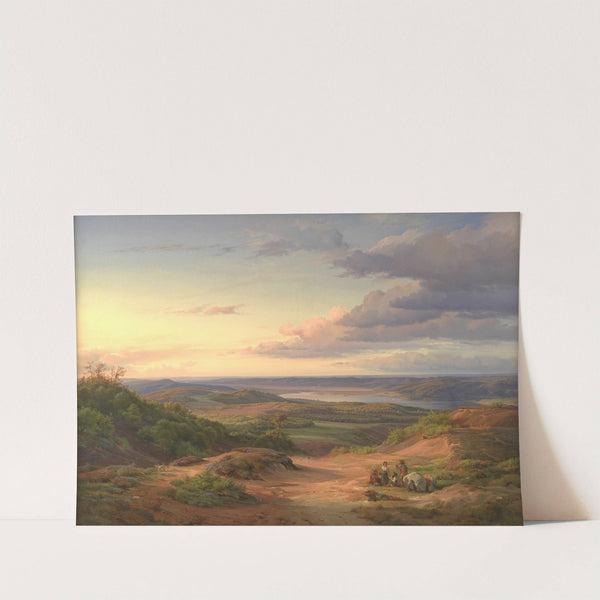 A Landscape near Himmelbjerget, Jutland. In the Foreground a Gypsy Family by Louis Gurlitt