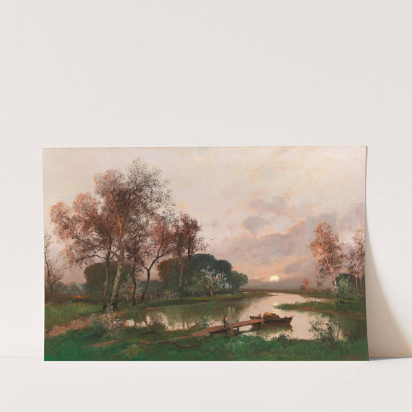 A Landscape On The Pond by Adolf Kaufmann