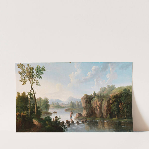 A Landscape with a Man Fording a Stream (c.1740s) by George Barret