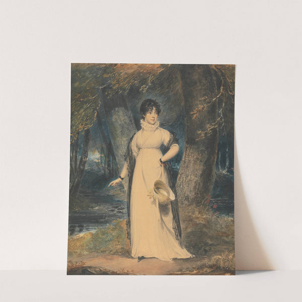 A Landscape with a Portrait of a Lady, Full Length, Holding a Hat by Richard Westall