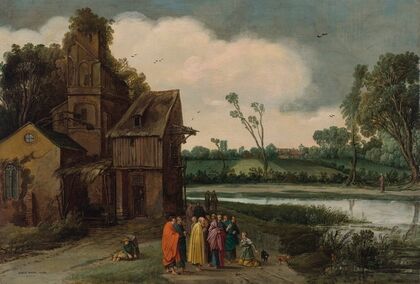 A landscape with Christ and the Canaanite Woman