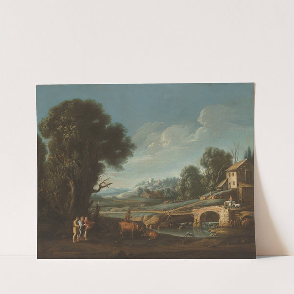 A landscape with Christ on the road to Emmaus by Follower Of Filippo Teodoro De Liagno