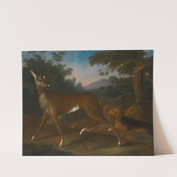 A Landscape With Dogs Hunting A Roe by Heinrich Lihl