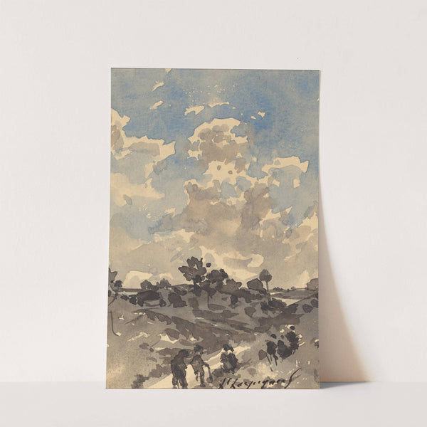 A Landscape with Figures Walking along a Path by Henri-Joseph Harpignies