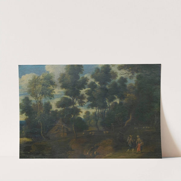 A Landscape With Shepherds On A Path by Lucas van Uden