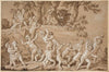 A Large Group of Putti Plunged into Terror by the Arrival of a Bull