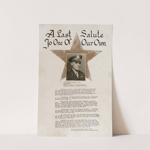 A Last Salute to One of Our Own by Anonymous