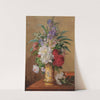 A Lavish Bouquet of Flowers with Peonies in a Vase with the Image of a Saint by Charles Philipard