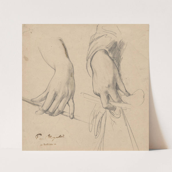 A Left Hand Holding a Staff and a Right Hand Holding a Glove and Riding Crop by Paul Friedrich Meyerheim